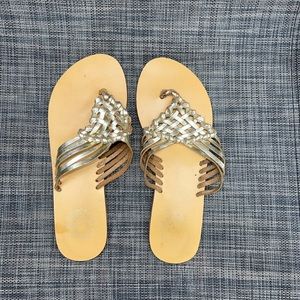 Ecoté gold flip flops